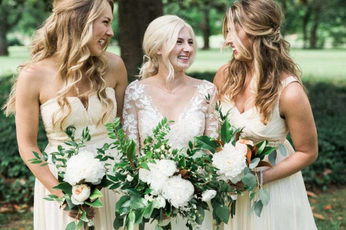 Beautiful Brides Holding Magnolia Bouquets