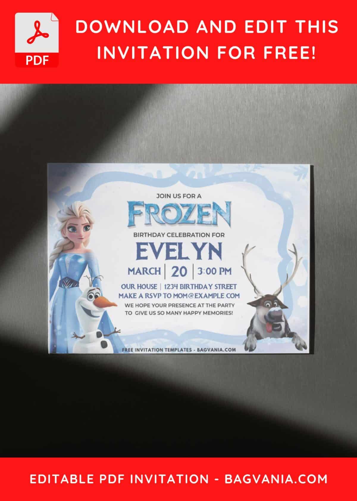 Disney Frozen Kids Birthday Invitation 