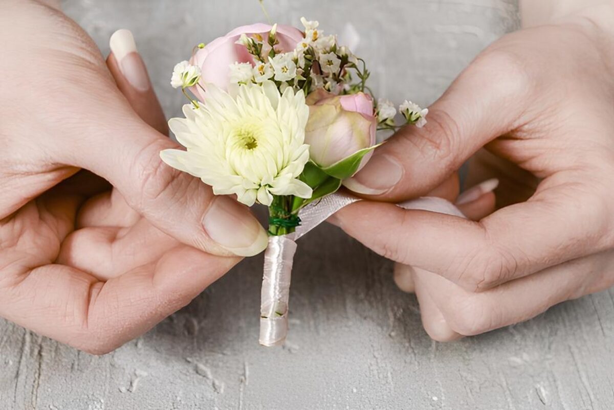 Peony Floral Boutonniere 