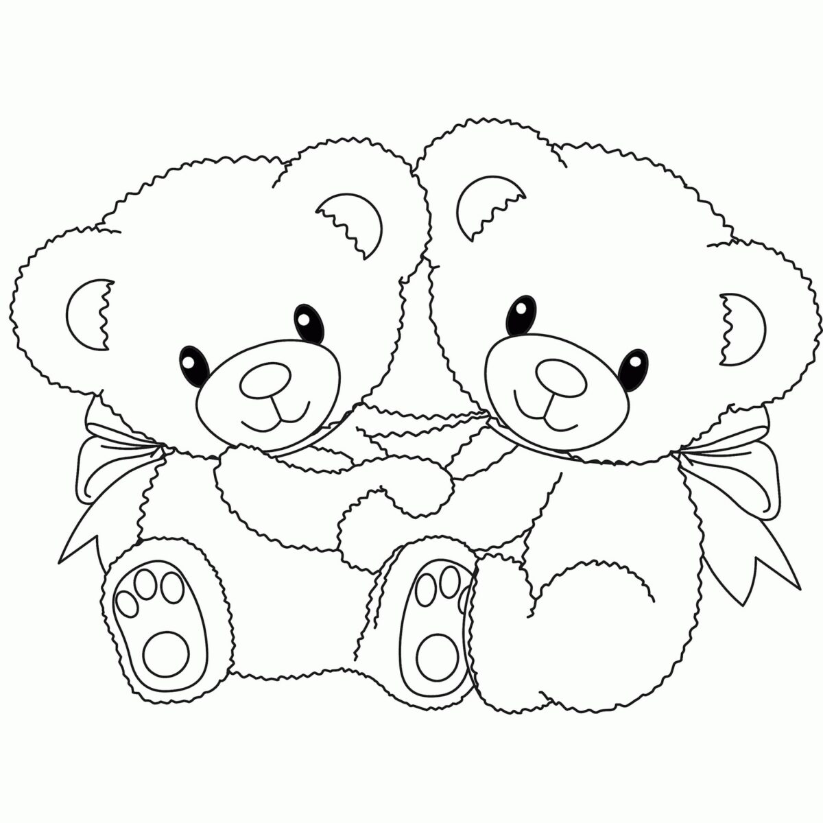 Cuddly Teddy Bear Coloring Template