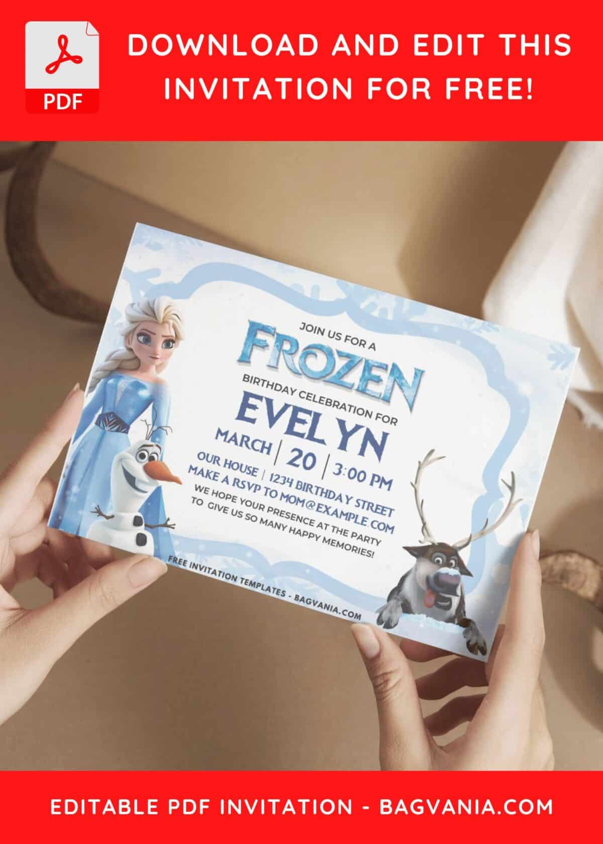 Elsa And Sven Frozen Birthday Invitation 