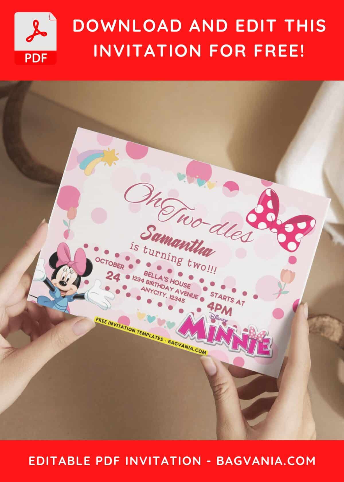 Oh Two-dles Minnie Mouse Birthday Invitation