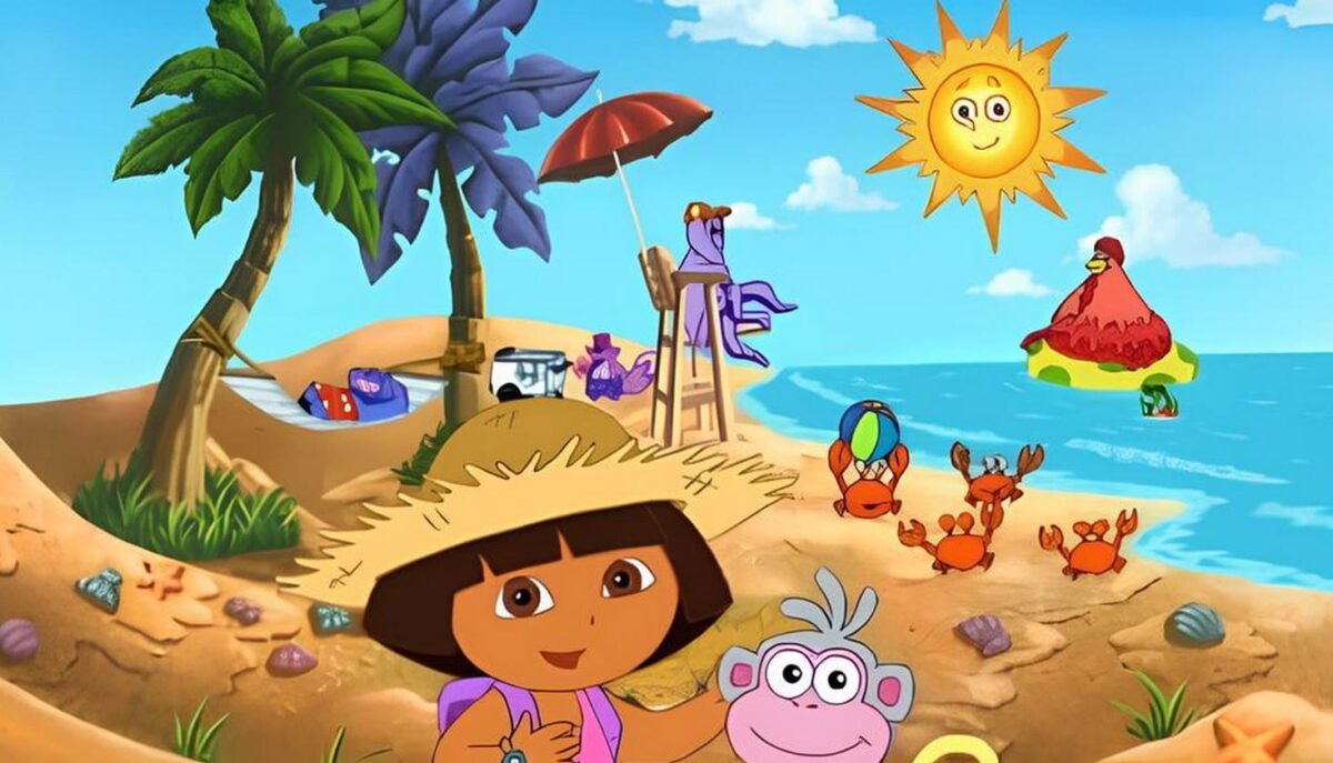 Dora and Boots in the beach