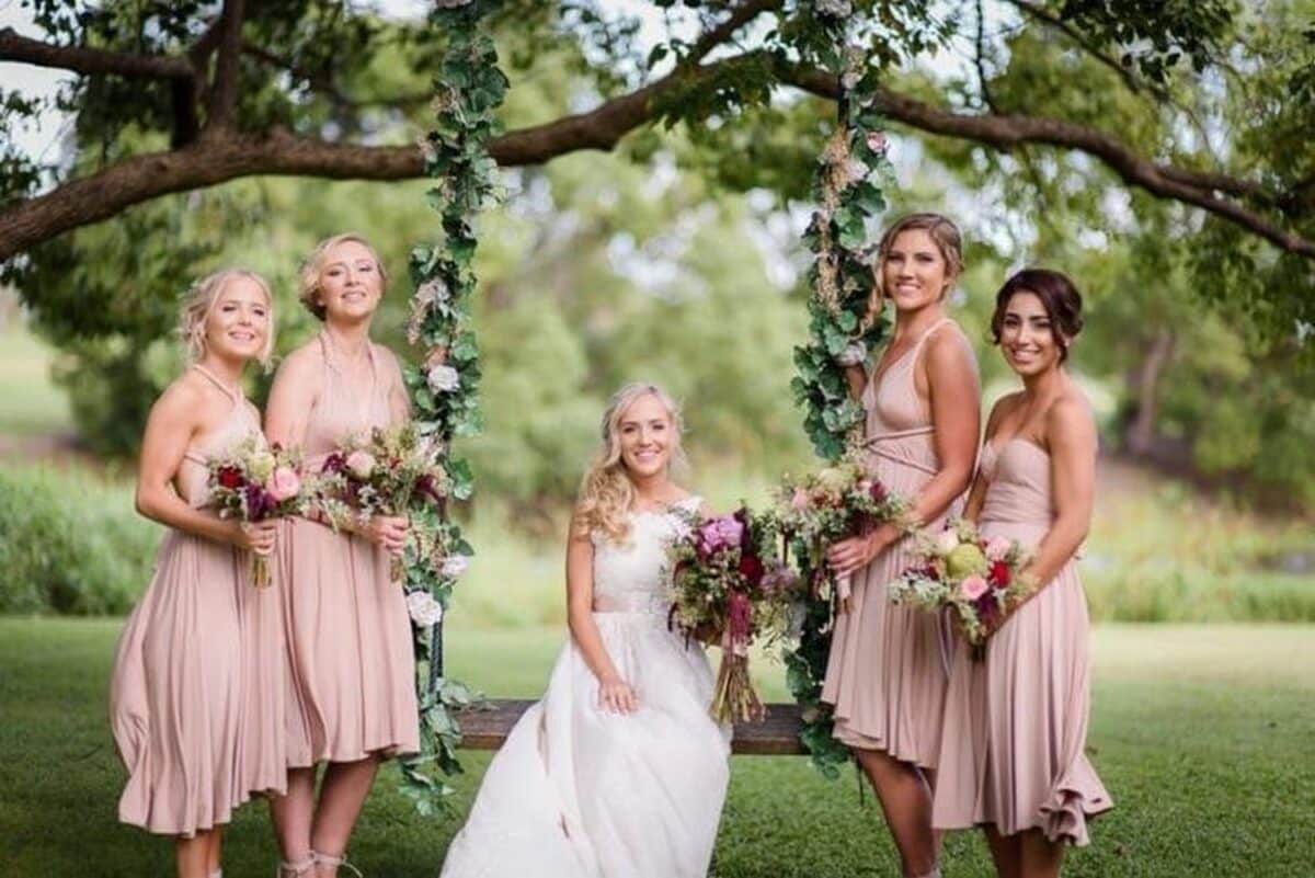 Beautiful Bride And Bridesmaids in such loving Bohemian Wedding Style