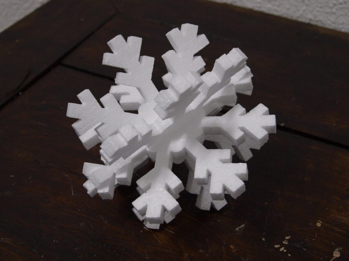 DIY Snowflake from Styrofoam