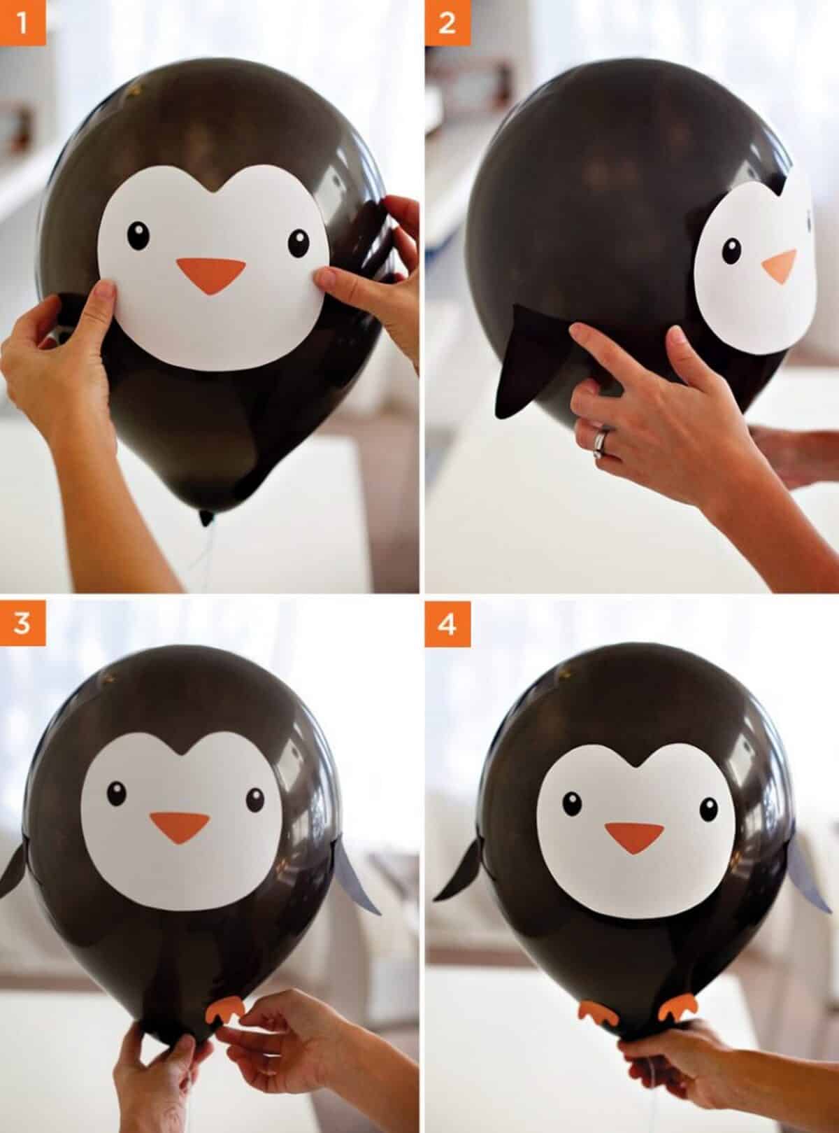 Adorable Balloon Penguin Face