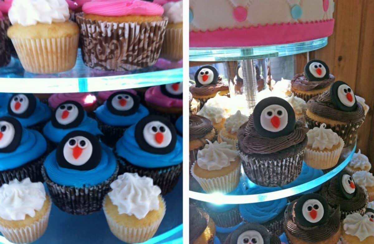 Penguin Cupcake Tower