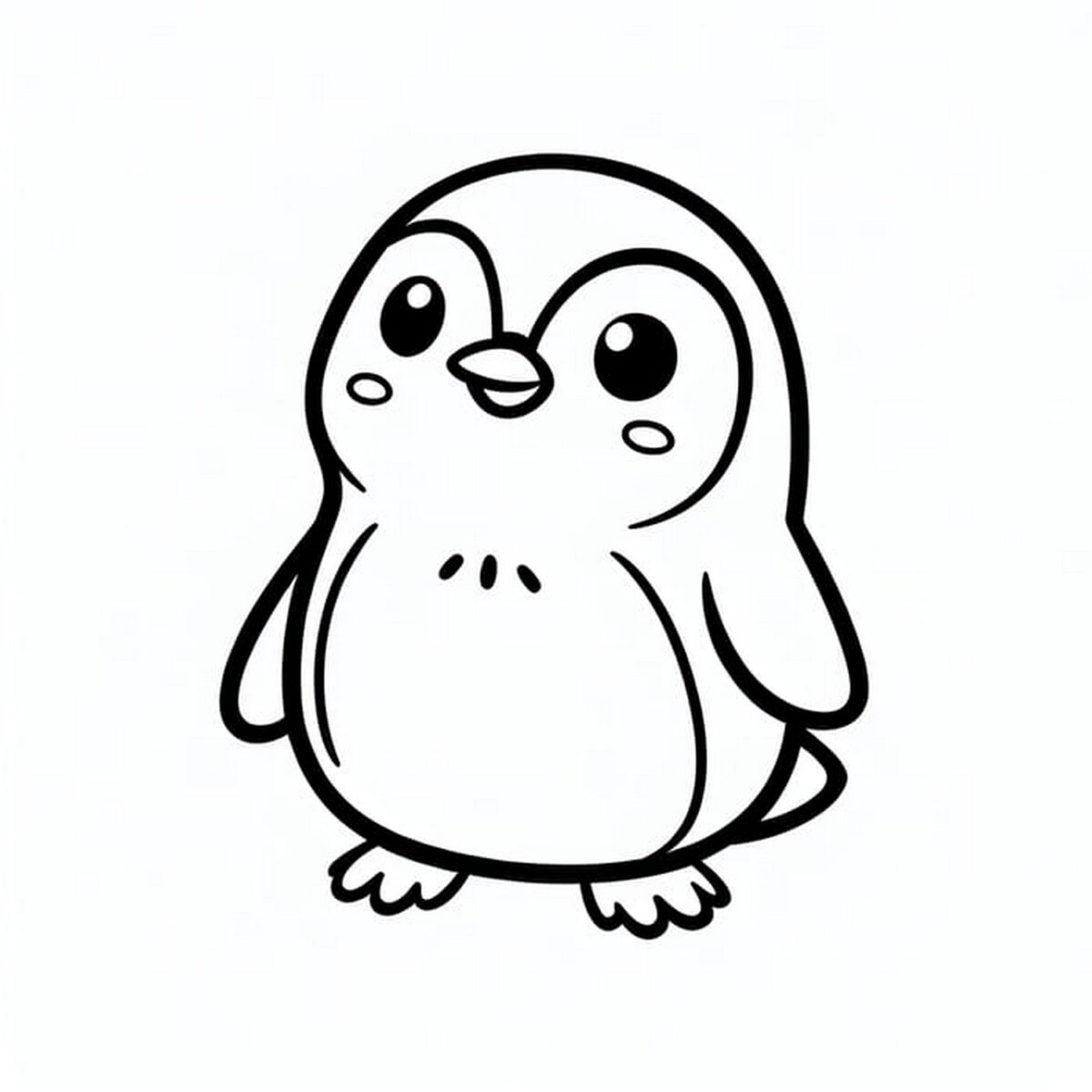 Baby Penguin Coloring Page Template