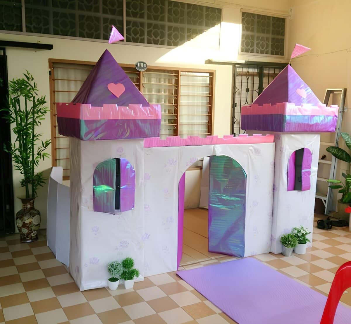 DIY Cardboard Rapunzel Castle Entrance