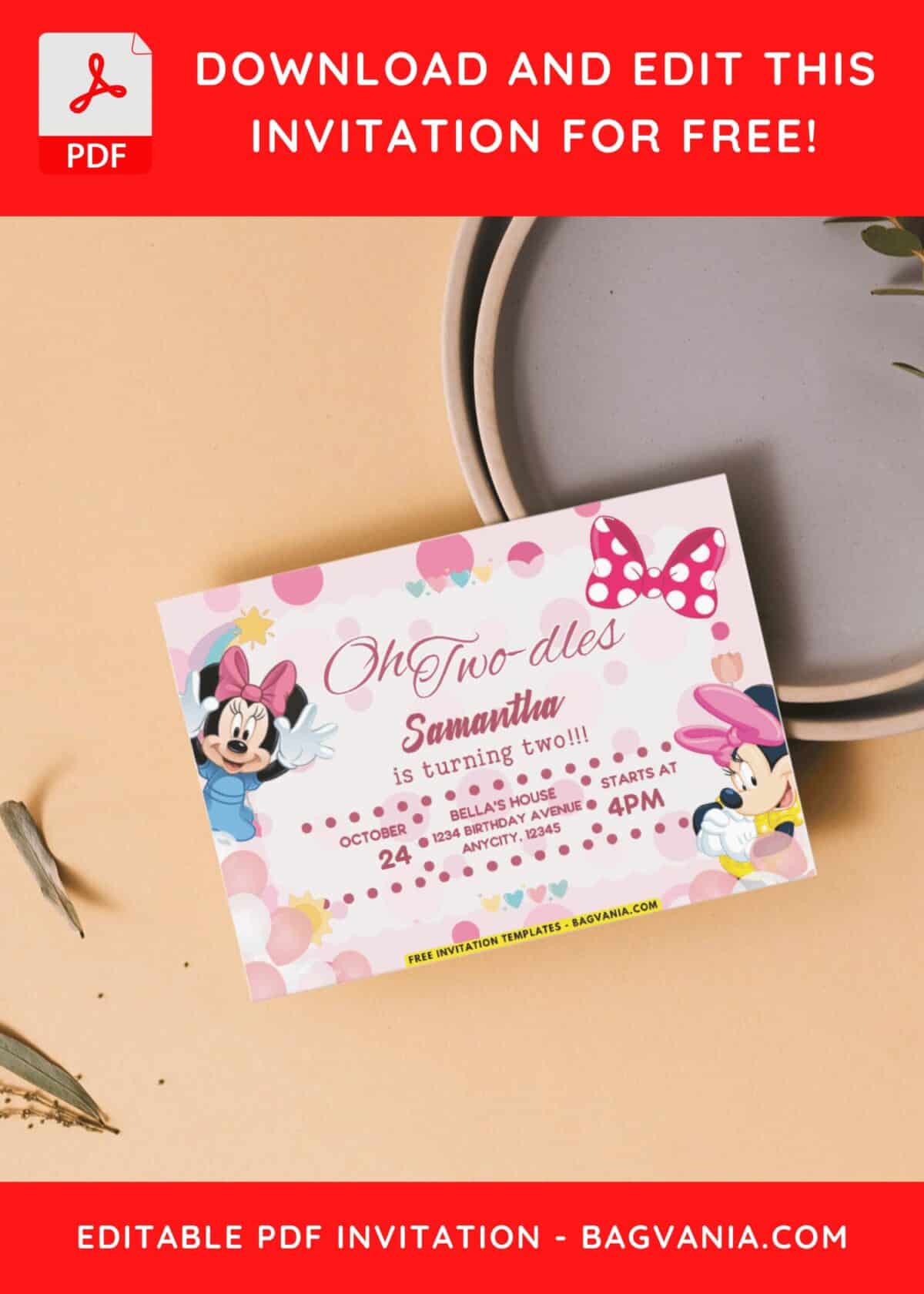 Minnie Mouse 1st Birthday Invitation