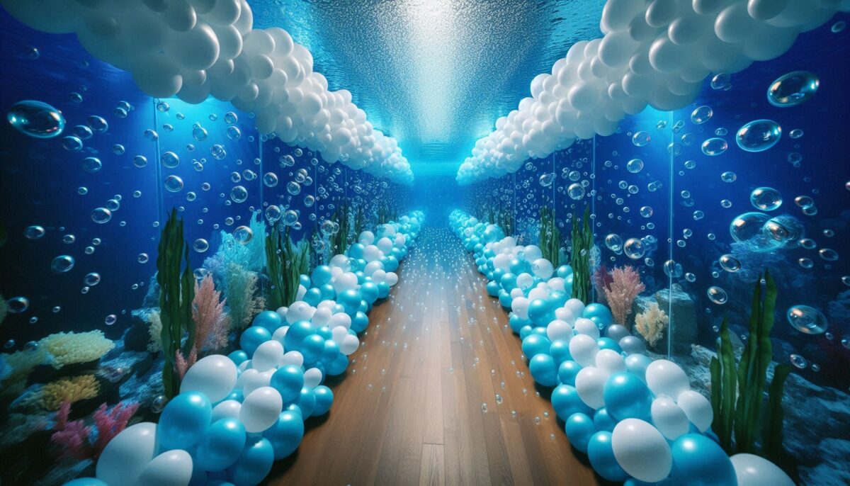 Sparkling and splendid Purple, Blue and Silver Balloon Bubble Pathway