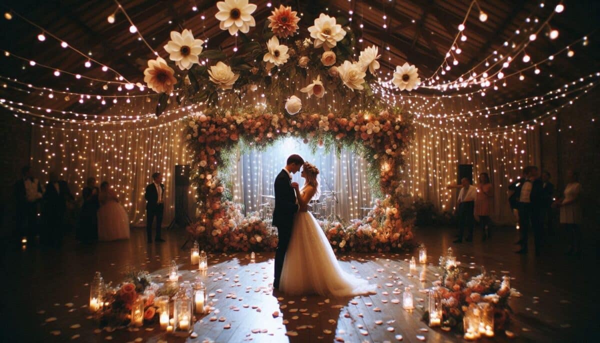 Beautiful Bride and groom dancing