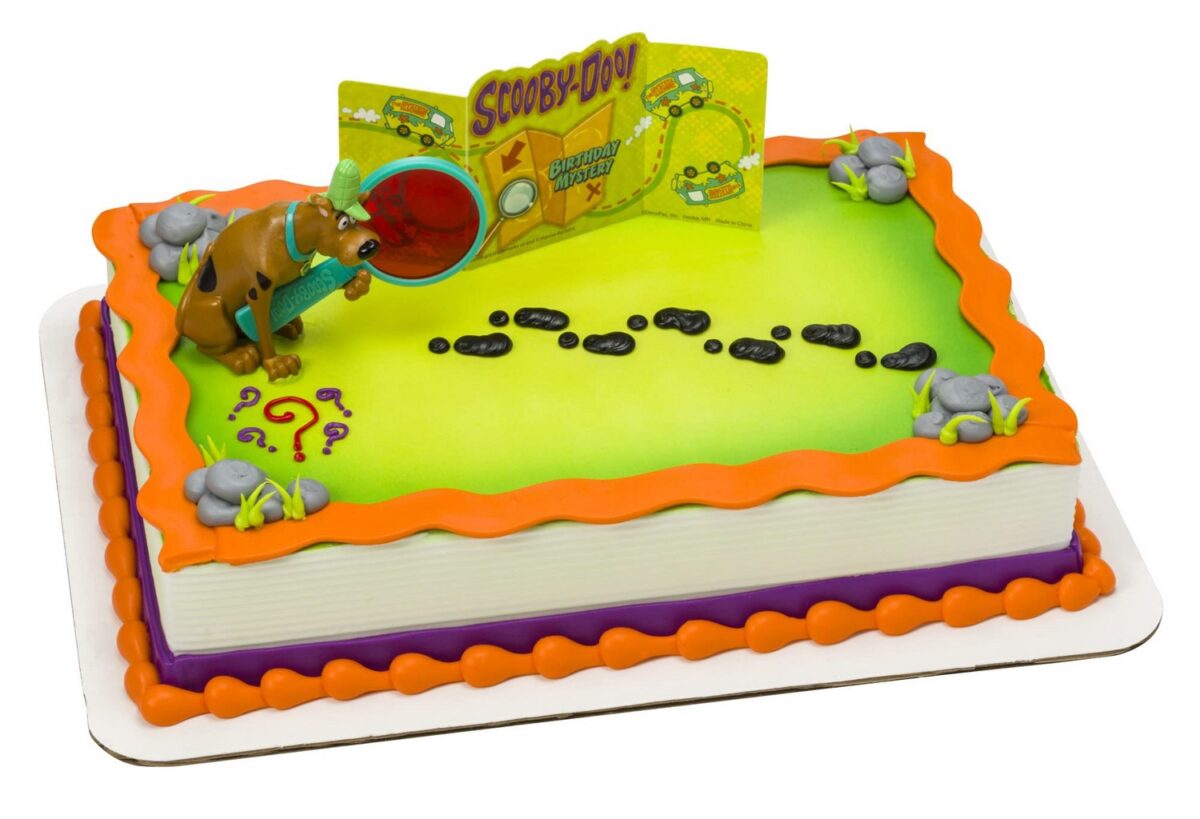 Scooby Doo Birthday Sheet Cake with paw prints