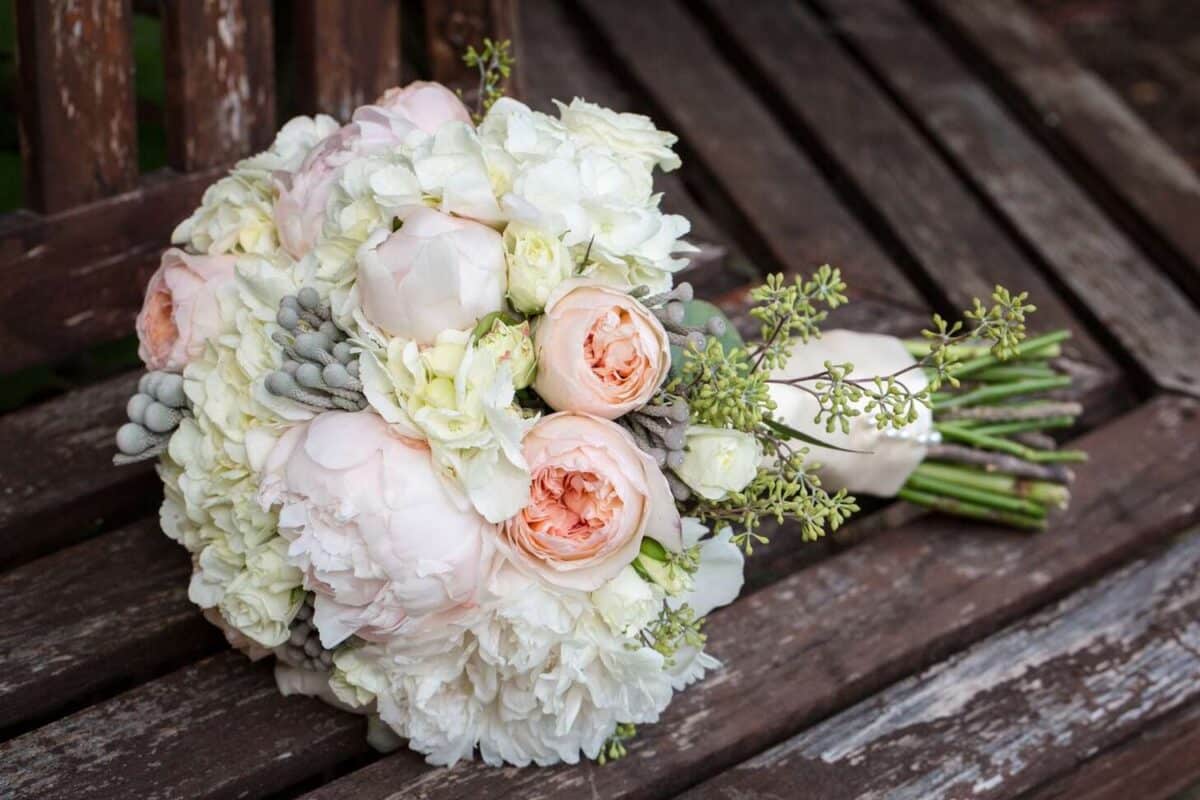 Peony And Hydrangea Flower Bouquet