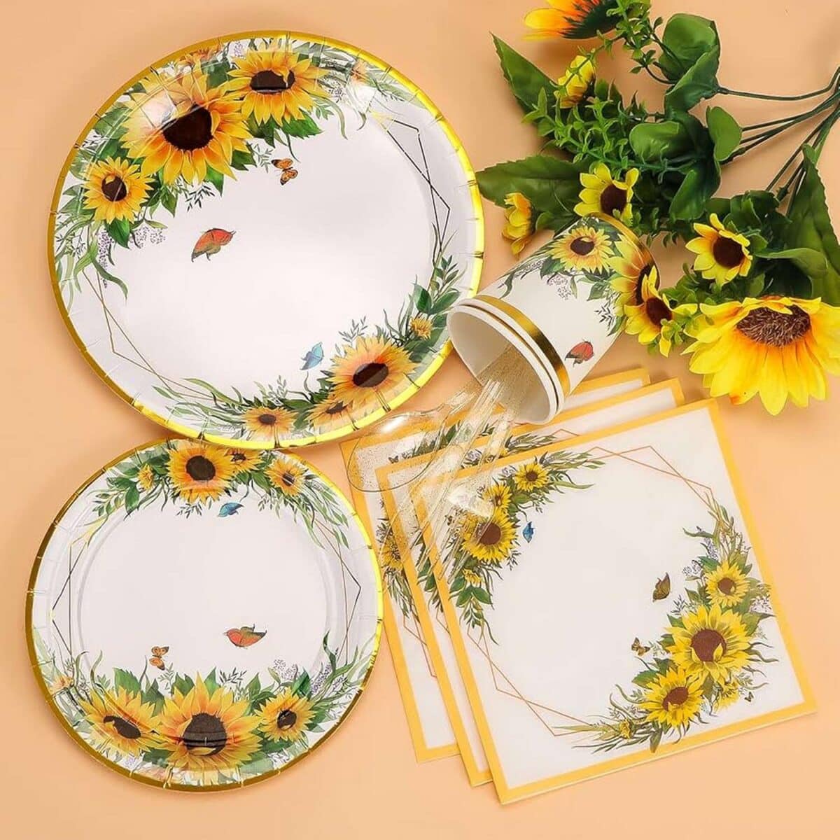 Beautiful Sunflower Table Setting