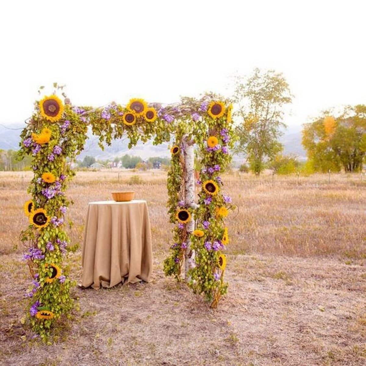 Sunflower Wedding Wooden Arch