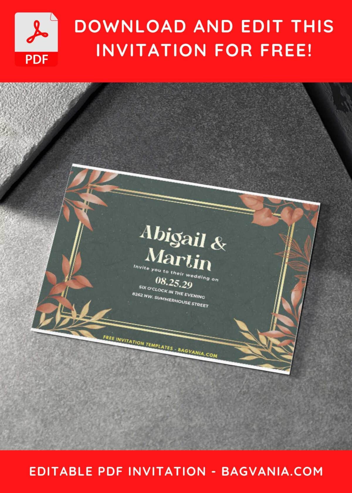 Rustic Eucalyptus Wedding Invitation 