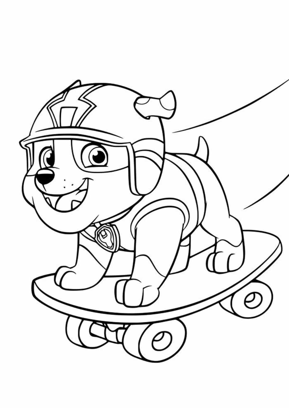 PAW Patrol Rubble Coloring Page Template