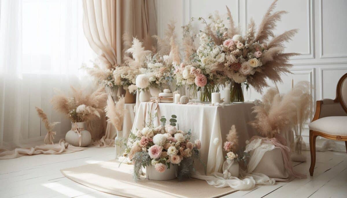 Soft And Chic Floral Arrangement for Floral Wedding