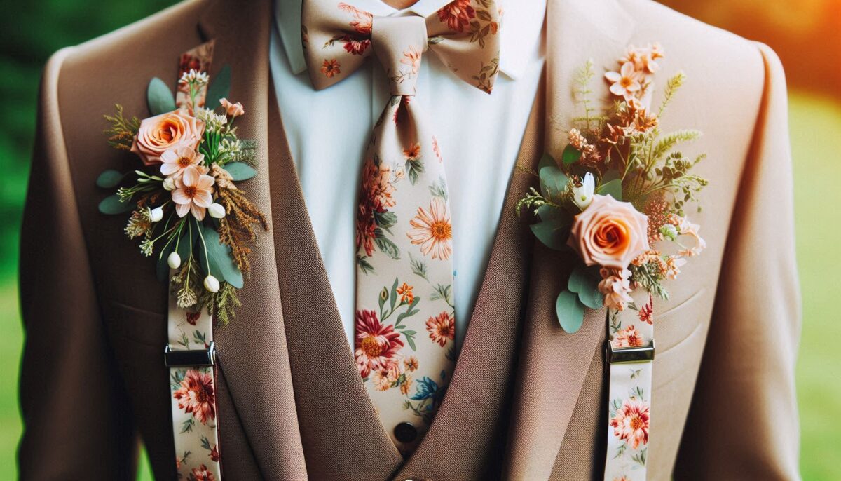 Groomsmen Attire with such beautiful Floral Suspender