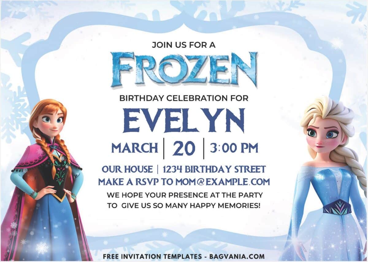 Snow Queen Frozen Birthday Invitation 