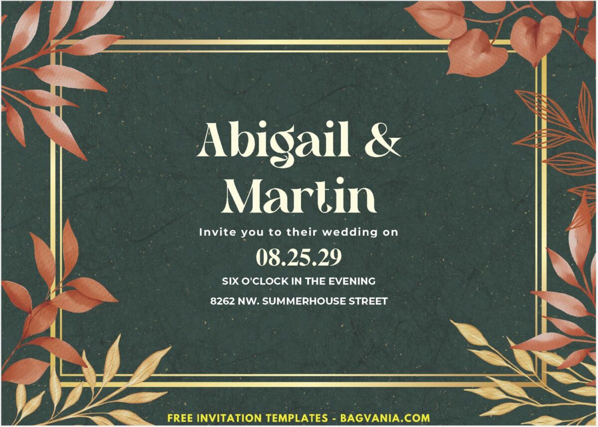 Green Fern Wedding Invitation