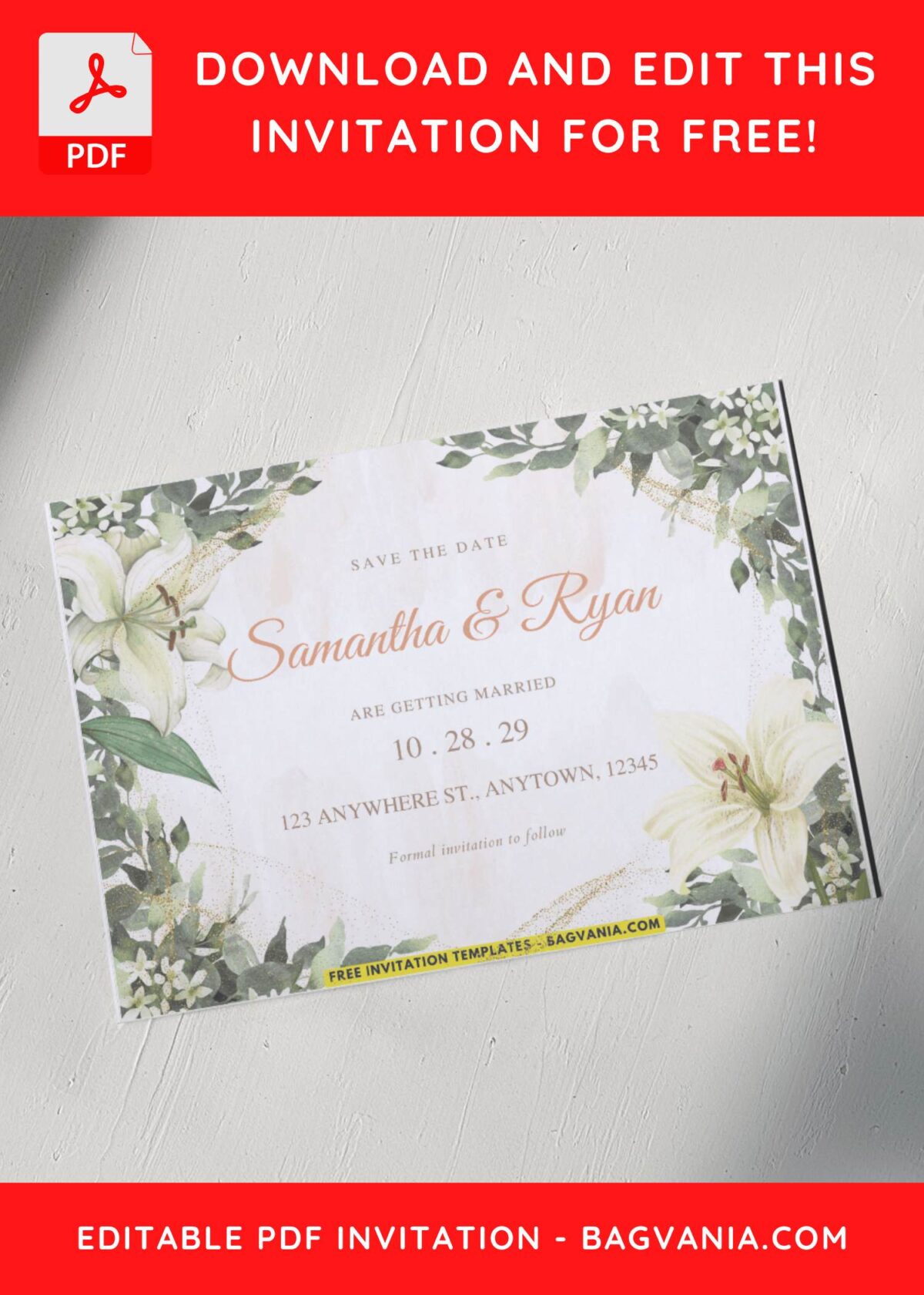 Greenery Eucalyptus Wedding Invitation Templates