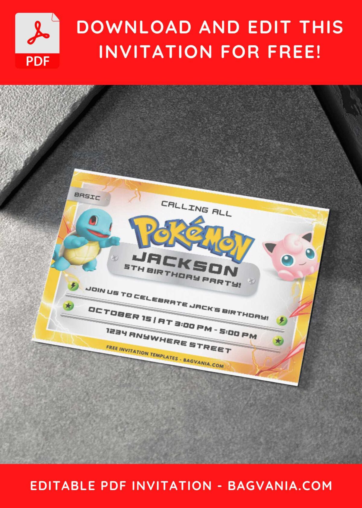 Pokemon Card Birthday Invitation 