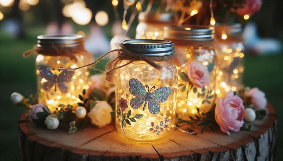 Sparkling Fairy Lantern made of mason jars and string lights