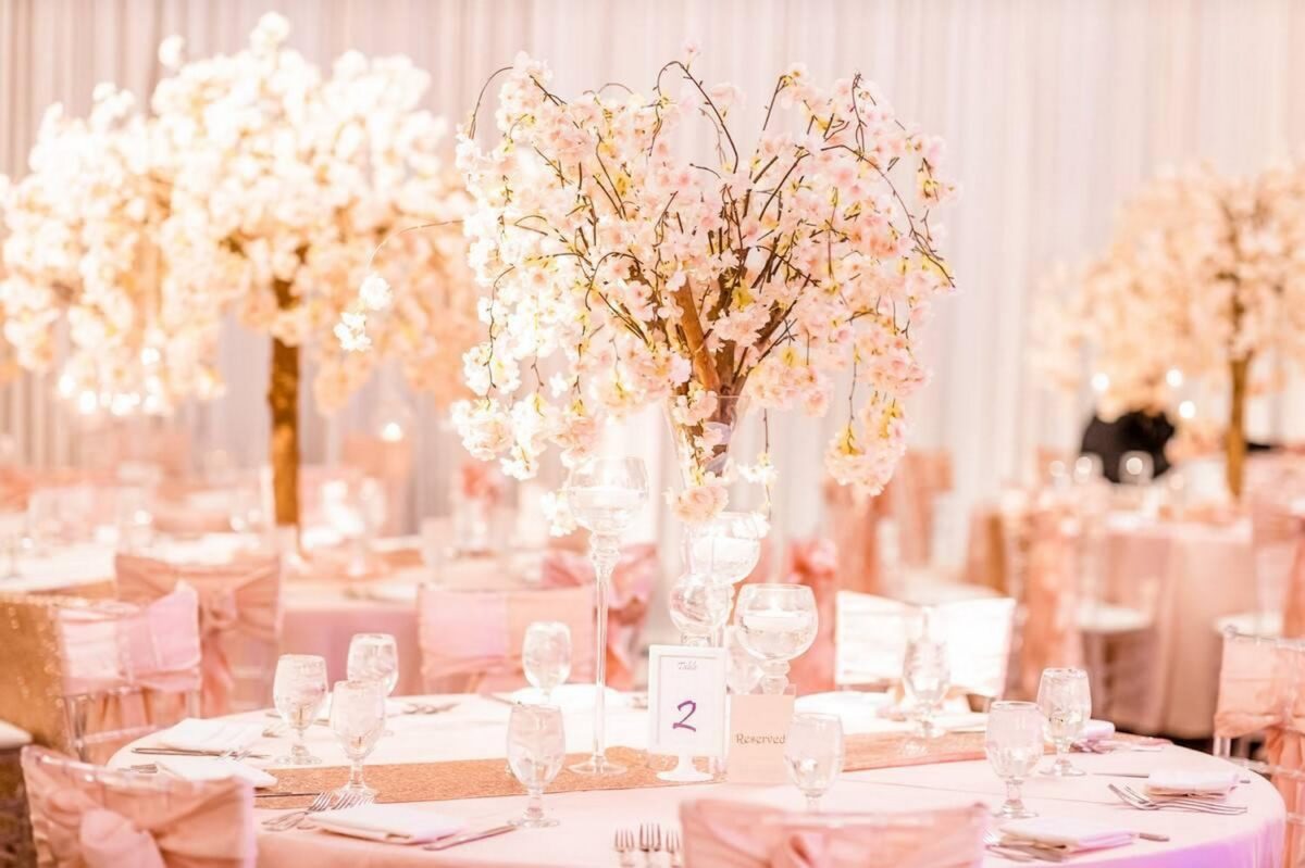 Gorgeous Cherry Blossom Wedding Centerpiece