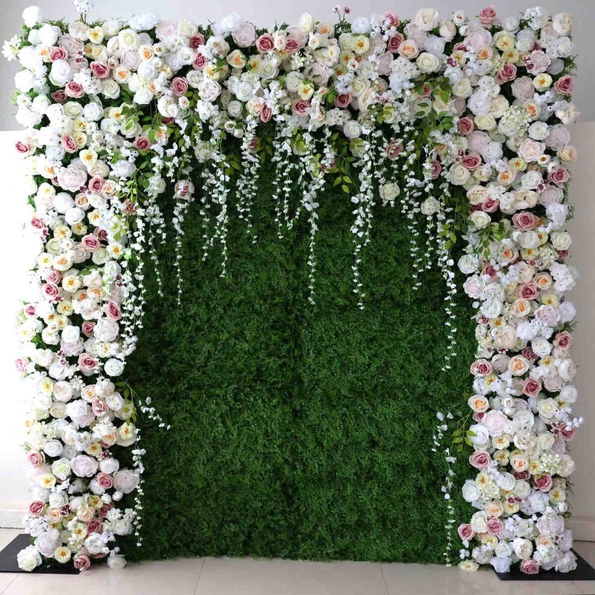 Gorgeous Faux Rose Flower Wall Backdrop