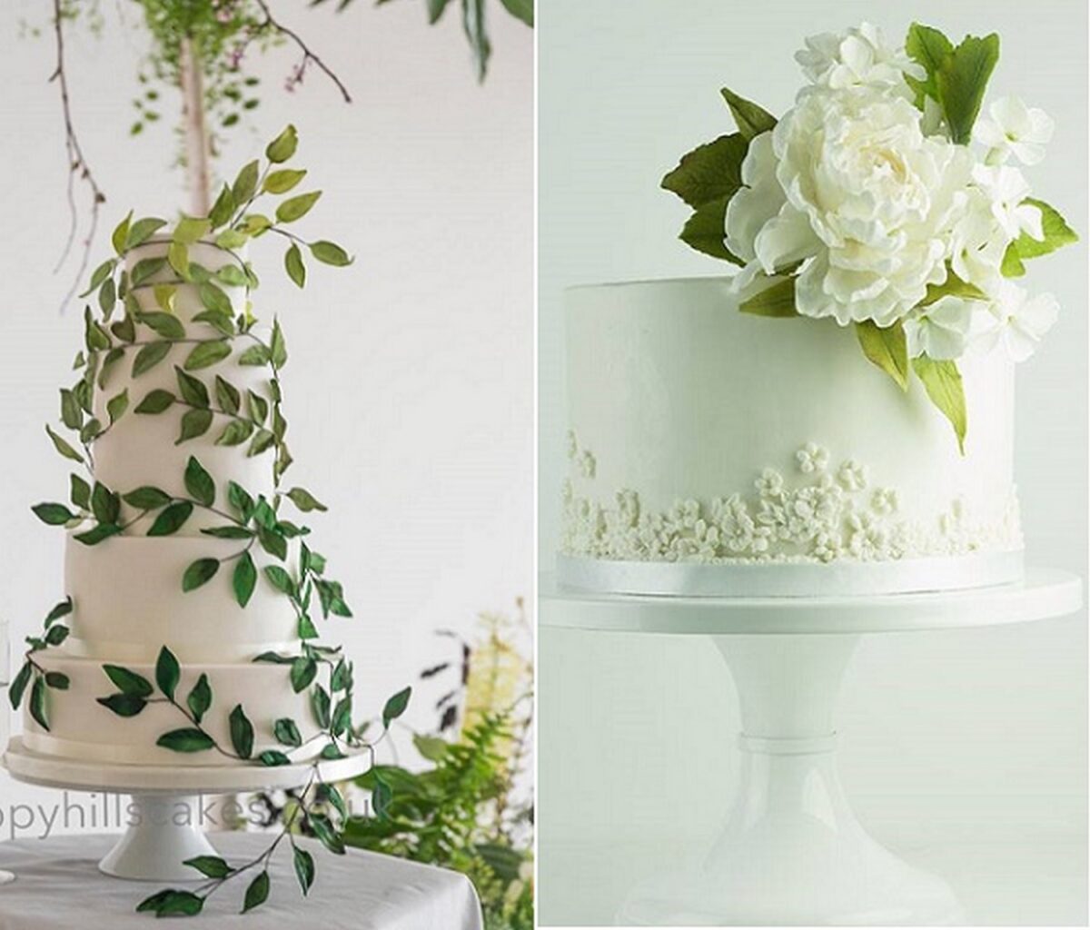 Foliage & Greenery Decorated Wedding Cakes