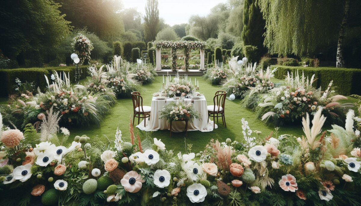 Outdoor Anemone Garden Wedding