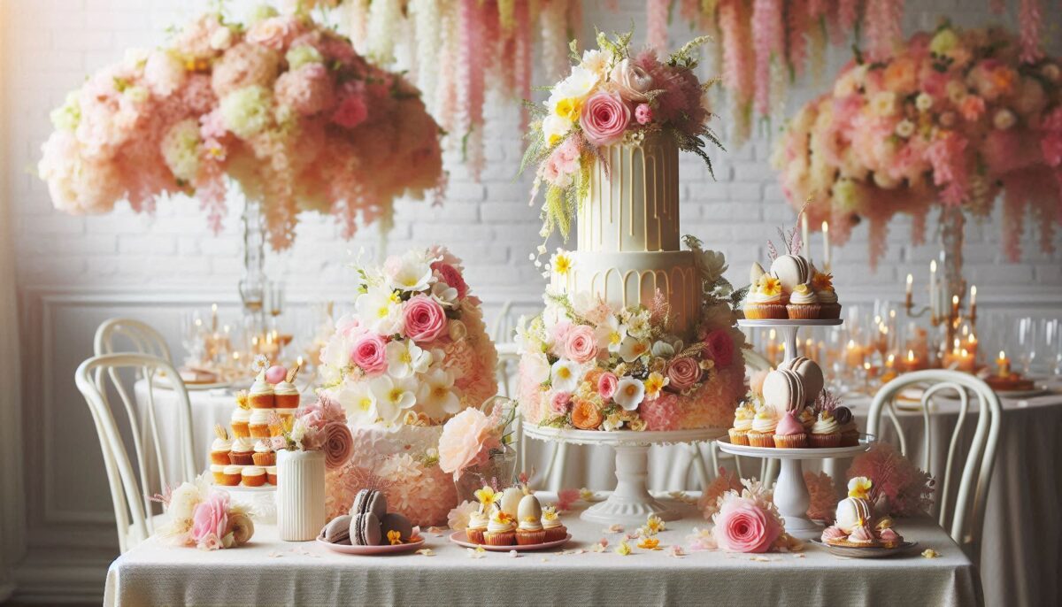 Flower Inspired Wedding Cake, cupcakes and more