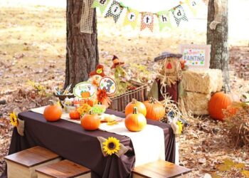 Fall Birthday Party Outdoor Decorations