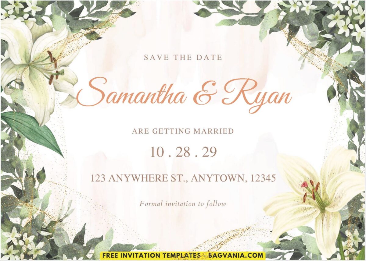 Watercolor Evergreen Wedding Invitation 