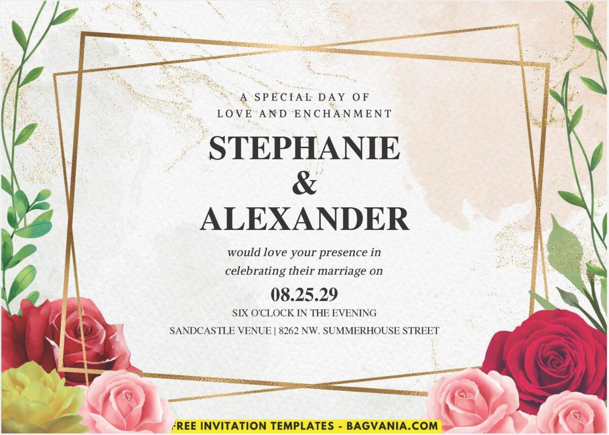 Romantic Rose Wedding Invitation