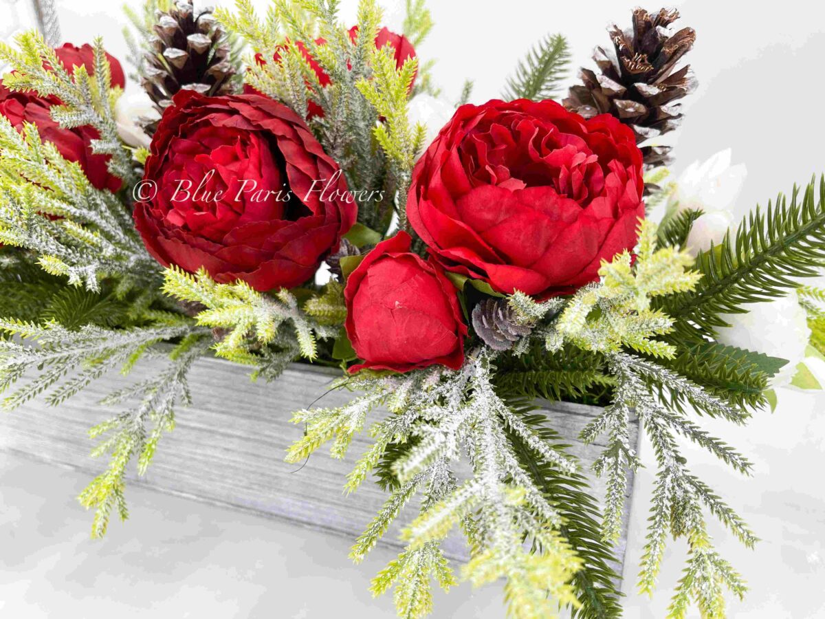 Red Peonies Christmas Faux Artificial Flower