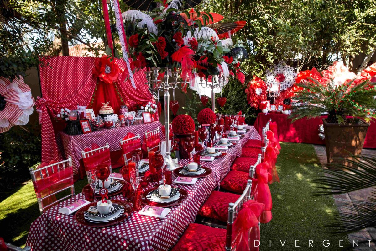 Red, Black and White garden celebration