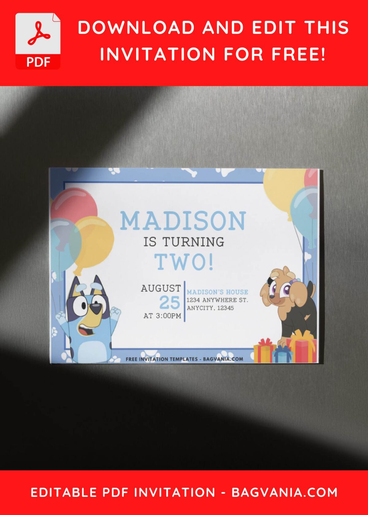 Bluey and Missy Birthday Invitation