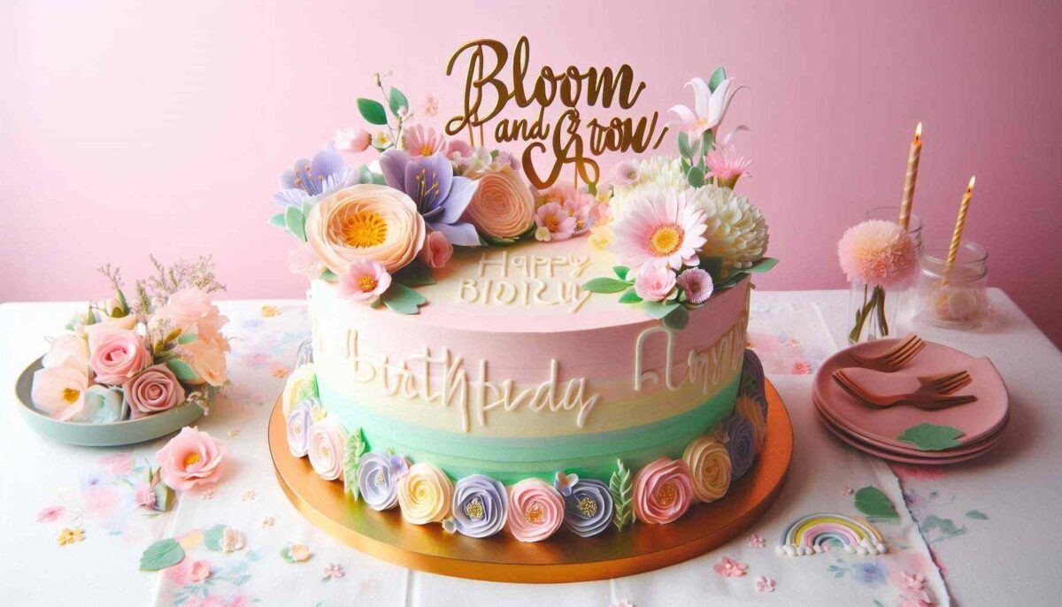 pastel floral cake