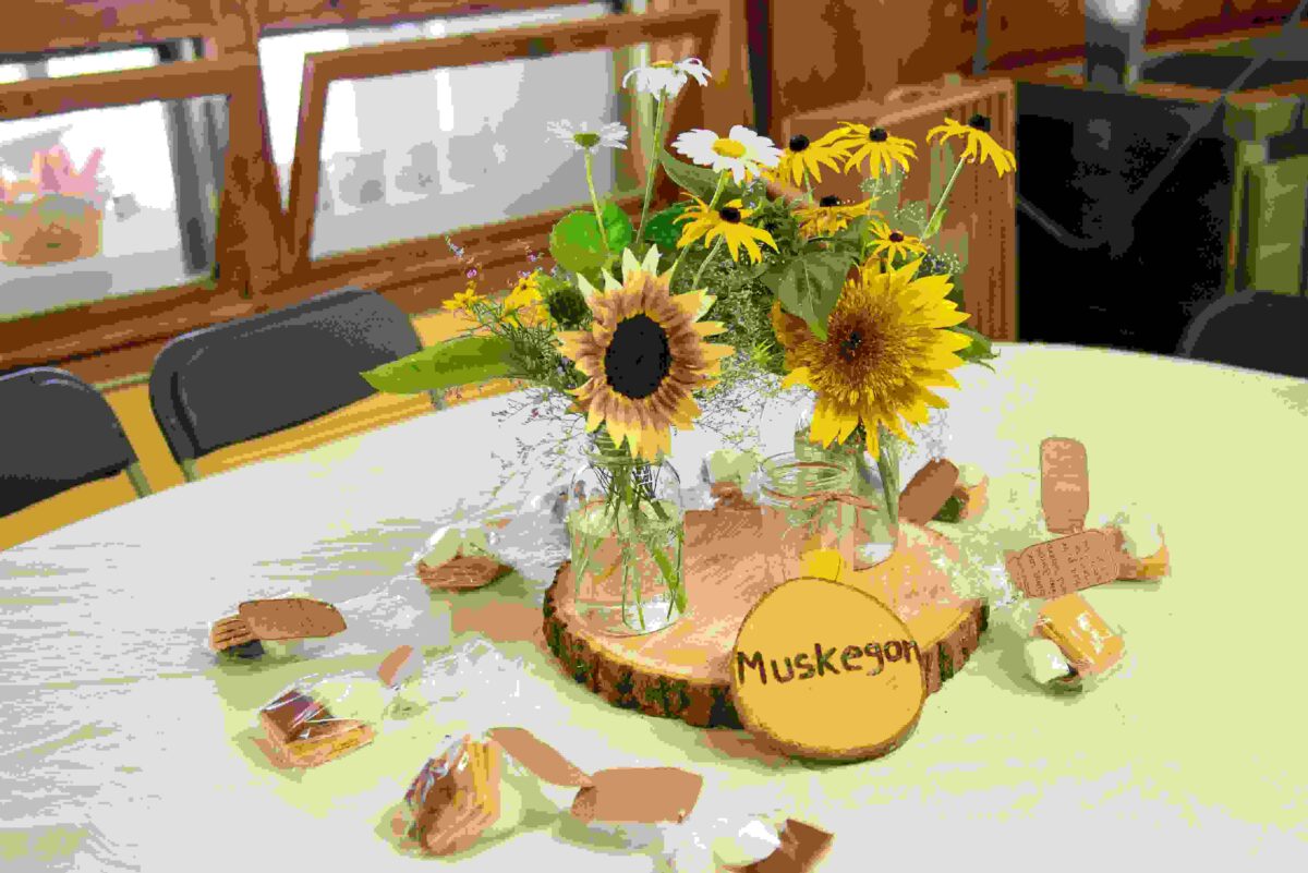 Rustic Clear Mason Jars Sunflower Centerpiece