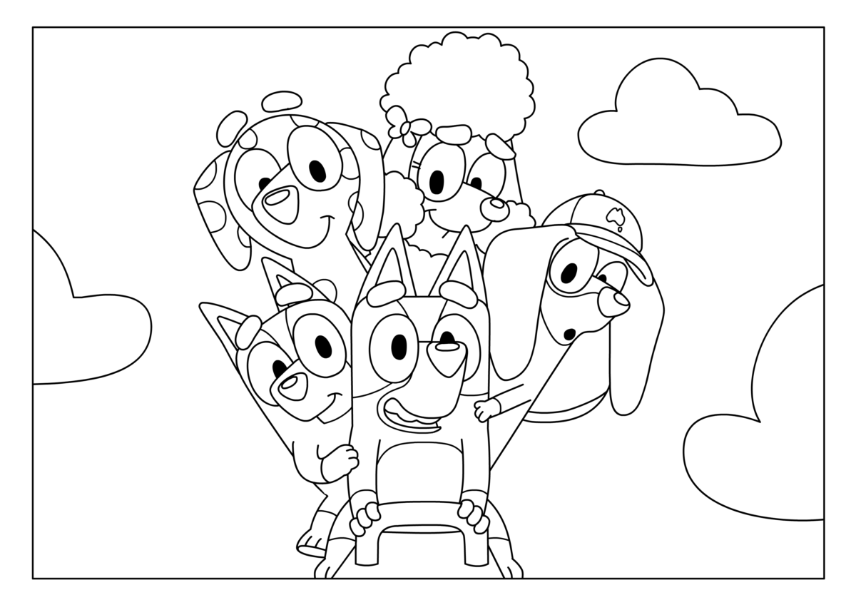 Bluey and Friends Coloring Pages Templates