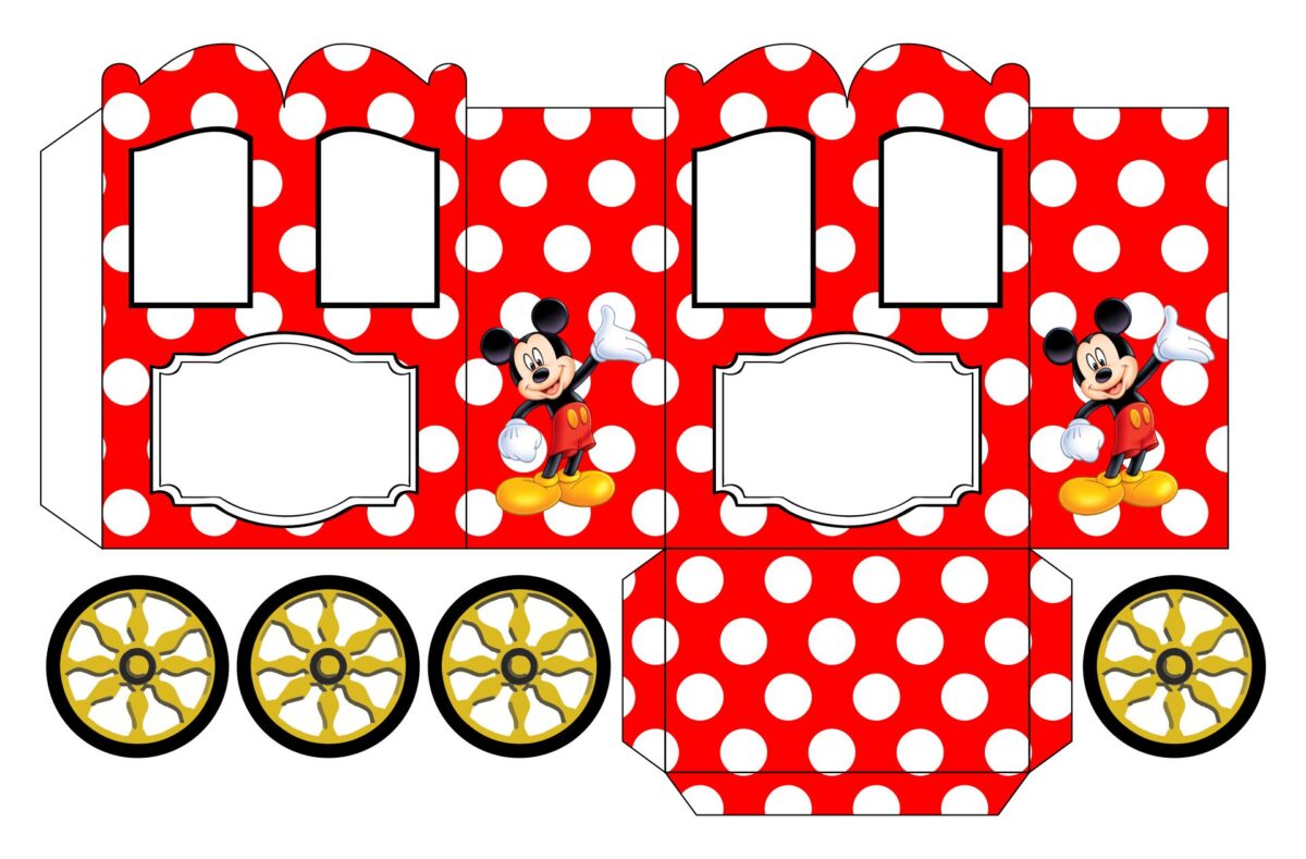 Mickey And Minnie Mouse Polka Dot Princess Carriage Box Templates