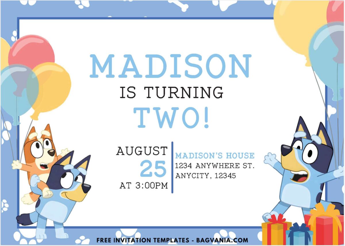 Bluey Birthday Invitation