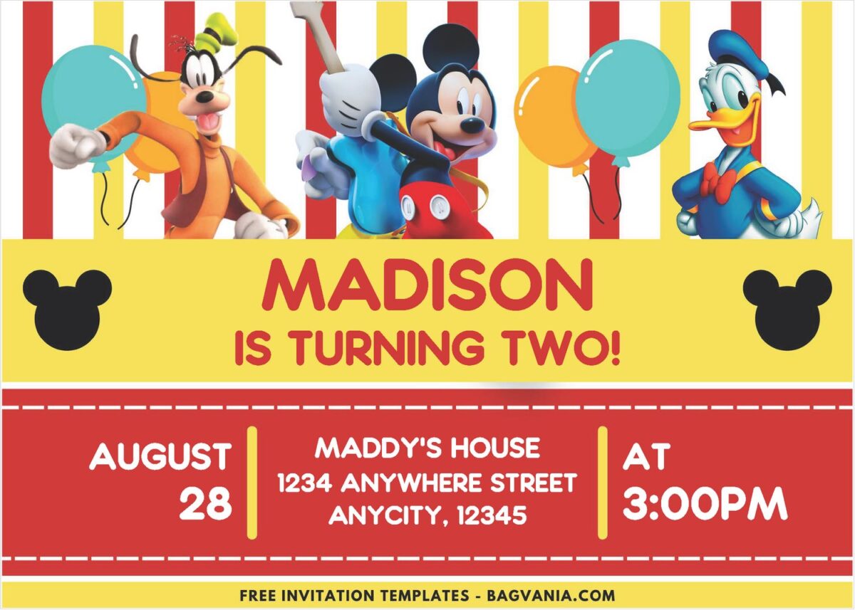 Disney Mickey Mouse Birthday Invitation 