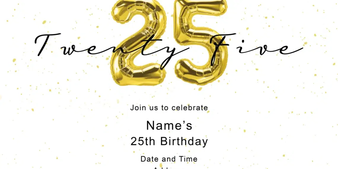 25th Birthday Invitations