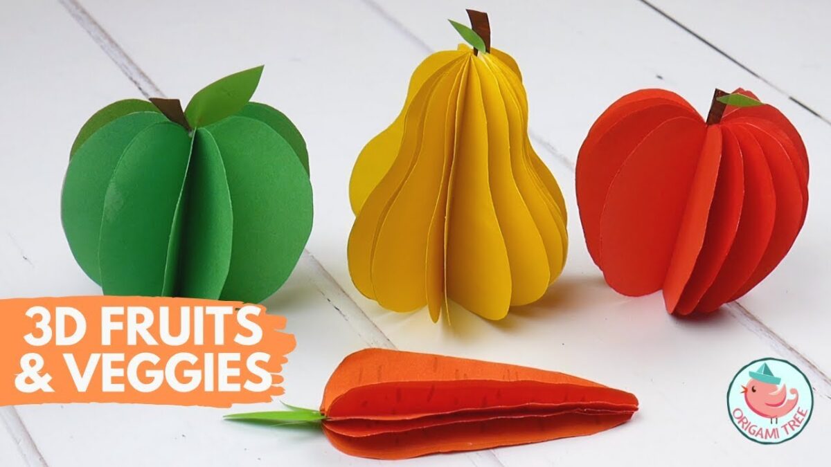 DIY 3d Paper Fruits & Vegetables Craft