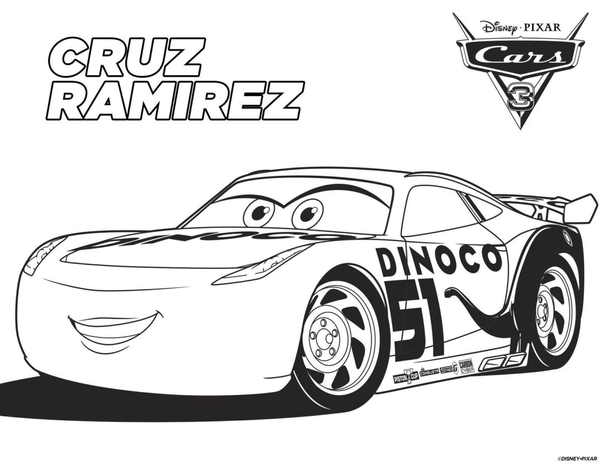 Cruz Ramirez Disney Cars Coloring Pages Templates