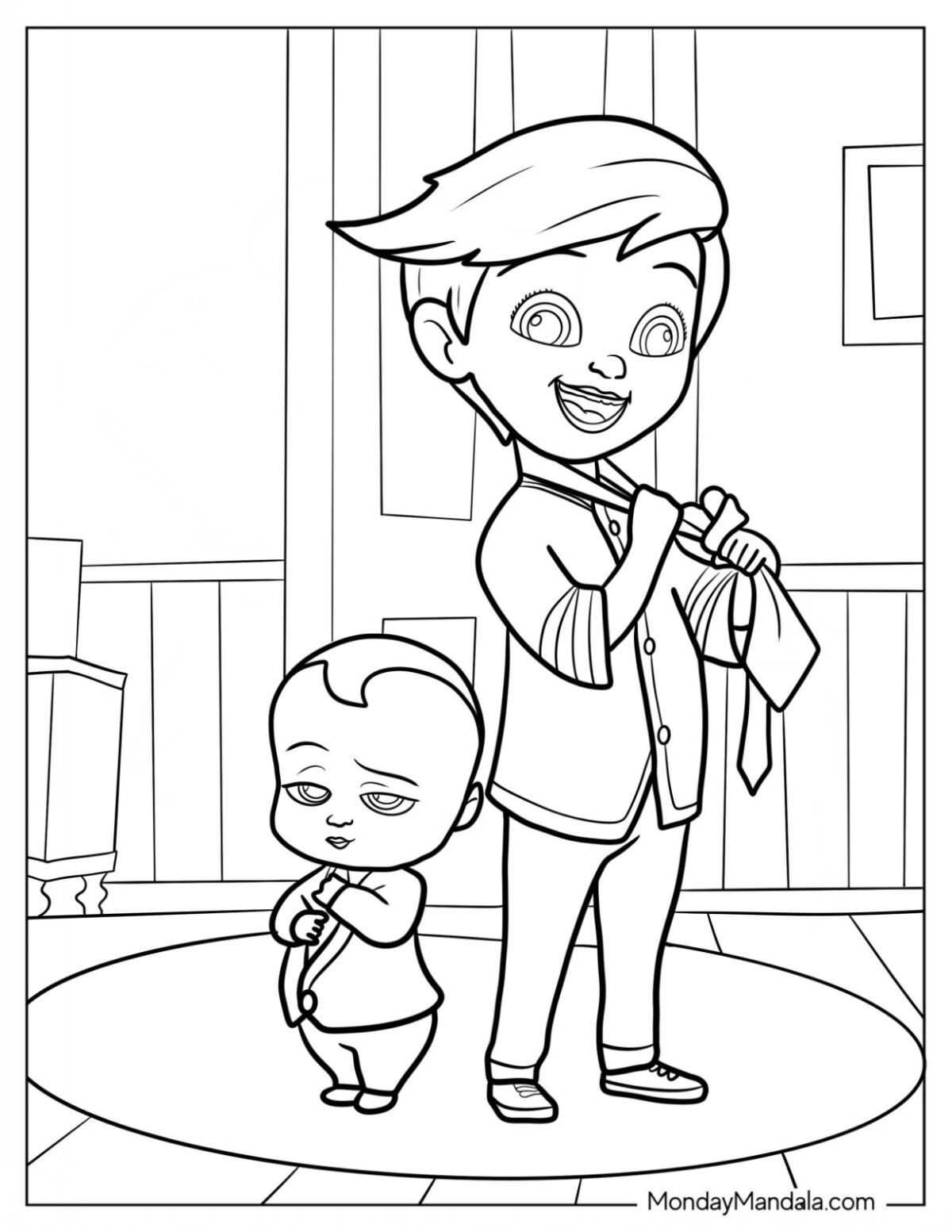 Boss Baby and Tim Coloring Pages Templates